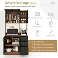 thumbnail image 6 of Costway 71'' Tall Kitchen Pantry Buffet Hutch Freestanding Storage Cabinet 4 Doors Walnut, 6 of 11