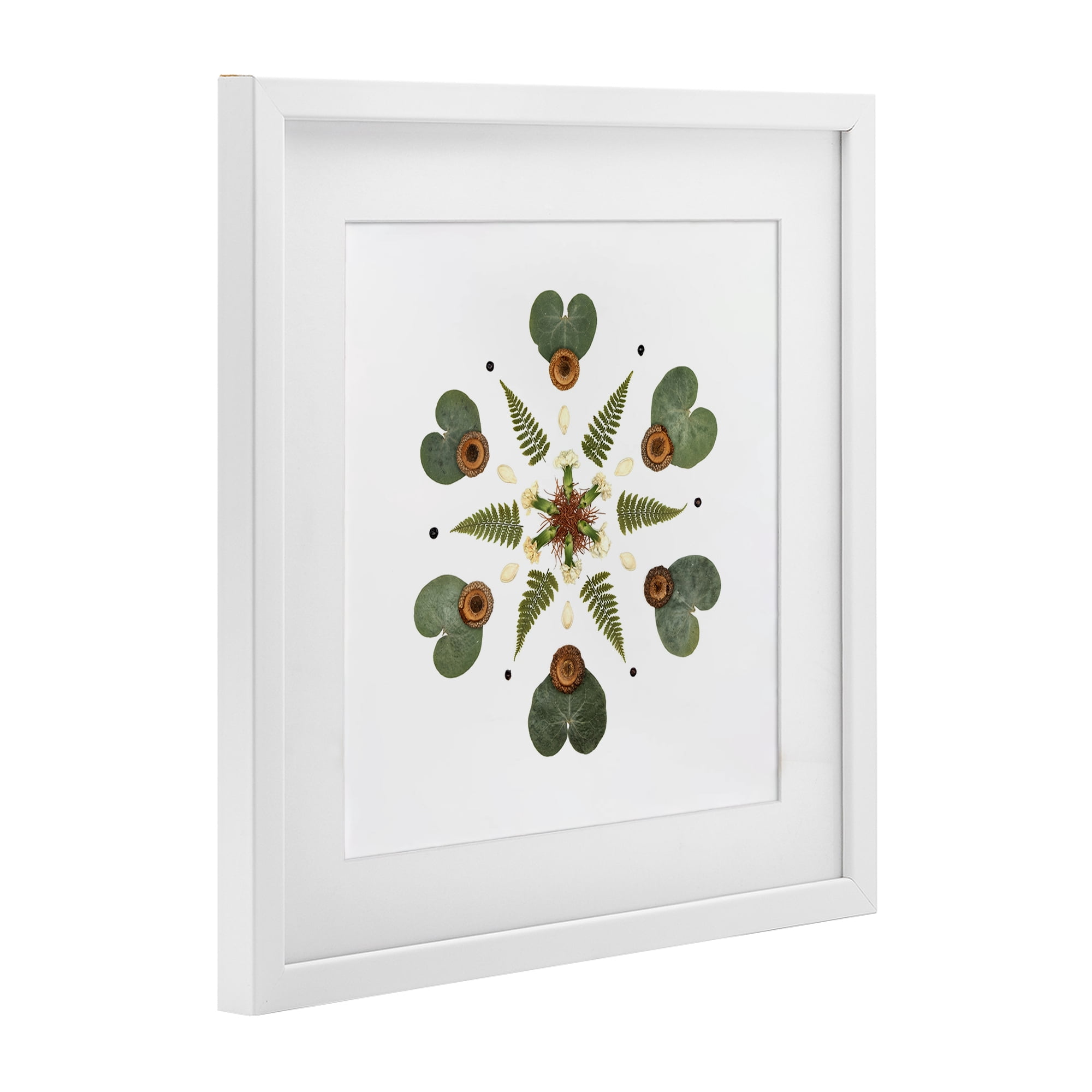 Stupell Industries Lily Pad & Fern Mandala White Framed Print Under Glass, design by Beth Adoette