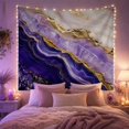 thumbnail image 2 of Indigo Agate Bands Into Cream and Gold Clouds, Serene Abstract for Decor Enthusiasts, Mineral Art, Housewarming Gift, Tapestry Wall Hanging for Bedroom and Living Room, 2 of 7