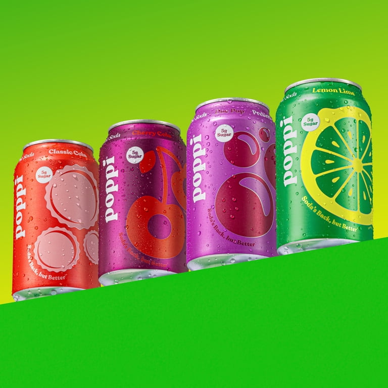 Poppi Classic Variety Pack Prebiotic Soda, 12 fl oz, 8 Pack Cans