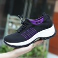 thumbnail image 6 of Womens Slip on Shoes Orthopedic Comfort Breathable Walking Casual Shoes for Women with Arch Support, Ladies Bungee Thick Bottom Athletic Sneakers, Black Purple, 6 of 7