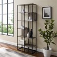thumbnail image 2 of Modern Industrial Metal and Wood Bookcase in Gray Wash, 2 of 5