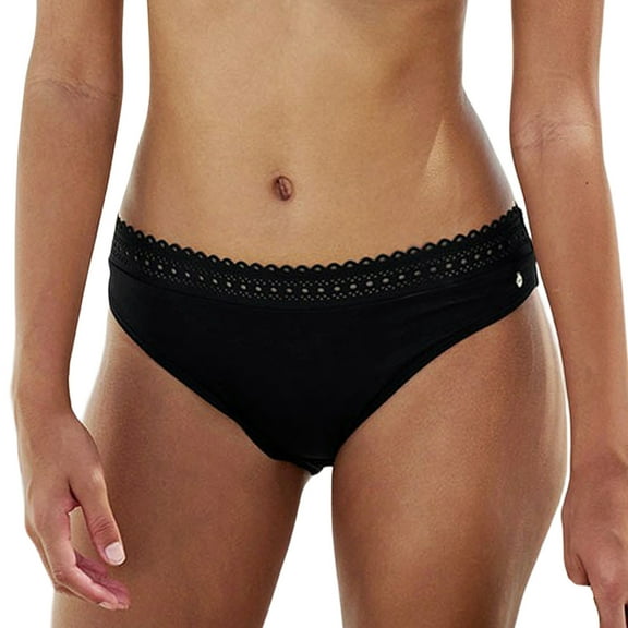 LASCANA Women's Lace Detail Bikini Swimsuit Bottom Lace Trim