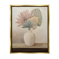 Stupell Industries Boho Sun Palms Botanical & Floral Painting Gold Floater Framed Canvas Art Print Wall Art, 25 x 31