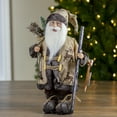 thumbnail image 2 of 16.5" Country Rustic Santa Claus Carrying a Wooden Sled and Sack of Gifts, 2 of 6