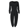 thumbnail image 4 of Jumpsuits for Women Casual Long Sleeve Off Shoulder Wide Leg Rompers,Black,L, 4 of 4
