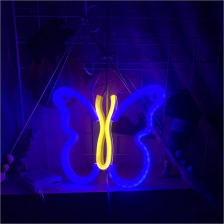

WMYBD Night Lights LED Neon Butterfly Light Wall Decoration Interior Decoration Night Light Butterfly Light