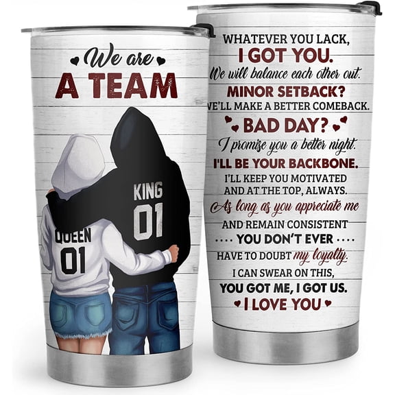 Valentines Day Gifts for Her Him - Gifts for Wife Husband, Anniversary Birthday Gifts for Girfriend Boyfriend, Wife Christmas Gift Ideas - We''re a Team 20oz Tumbler