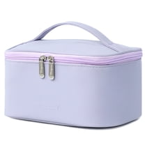 Makeup Bag Travel Cosmetic Bags for Women Girls Zipper Pouch Makeup Organizer Waterproof Cute (Light Purple)