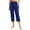 Blue, variant on Uclet Flowy Pants For Women Capri Leggings For Women Capri Pants For Women Plus Size Yoga Capris High Waisted Leggings For Women Black L Clearance!