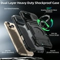 thumbnail image 4 of Elegant Choise Case with Screen Protectors with Flip Card Slot and Kickstand for iPhone 16 Pro Max/16 Pro/16 Plus/16 Heavy Duty Rugged Phone Cover, Black, 4 of 13