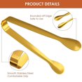thumbnail image 1 of Clip de cubo de azúcar de café de acero inoxidable, cubitos de hielo de barra, hielo de cabeza redonda dorada, clip de alimentos Clip de hielo de acero inoxidable (2 uds) dorado, LingWen 8390605464454, 1 of 1
