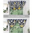 thumbnail image 5 of Waterfall Valances for Windows, Navy Ripple Kitchen Sheer Valance Curtains, Yellow Anchor Navy White Waves Aesthetics Rod Pocket Elegant Swag Valances for Living Room Bedroom, 47.2"x38.5", 1 Panel, 5 of 8