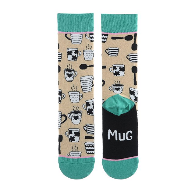 Bas Colorés Mode Printemps Automne Chaussettes pour Femmes Plante Hedgehog Slothsi Chaussettes en Coton Personnalité Chaussettes Droites Tendance Taille Unique