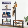 thumbnail image 7 of Youpins Coat Rack Shoe Bench with Floor Protector Pads, Rustic Brown, 7 of 7