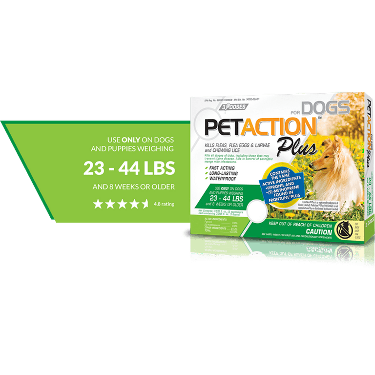 PETACTION PRO Flea Tick Topical Treatment for Dogs 23 44 lbs 3 Count Walmart