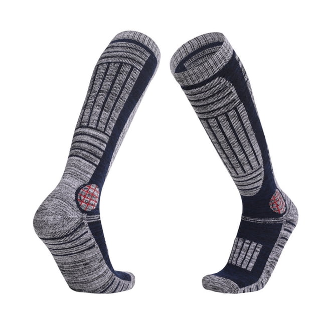 Bas Bleus Chaussettes de Ski Hauteur Genou Hiver Temps Froid Performance Thermique Planche à Neige Ski Randonnée Chaussettes pour Hommes Femmes