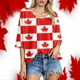 thumbnail image 2 of Trendy Plus Size Tops For Summer Celebrations Comfortable Round Neck Texture Design Perfect For Canada Day And Easy To With Jeans, 2 of 5