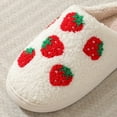 thumbnail image 4 of Aayomet House Slippers for Women Cartoon Strawberry Models Winter Cotton Slippers Men And Women Couple Models Thick (Red, 6.5), 4 of 5
