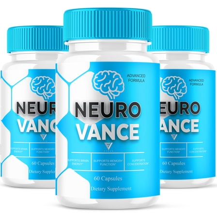 (3 Pack) Neuro Vance Nootropic Pills, NeuroVance Memory & Focus Support Formula (180 Capsules)