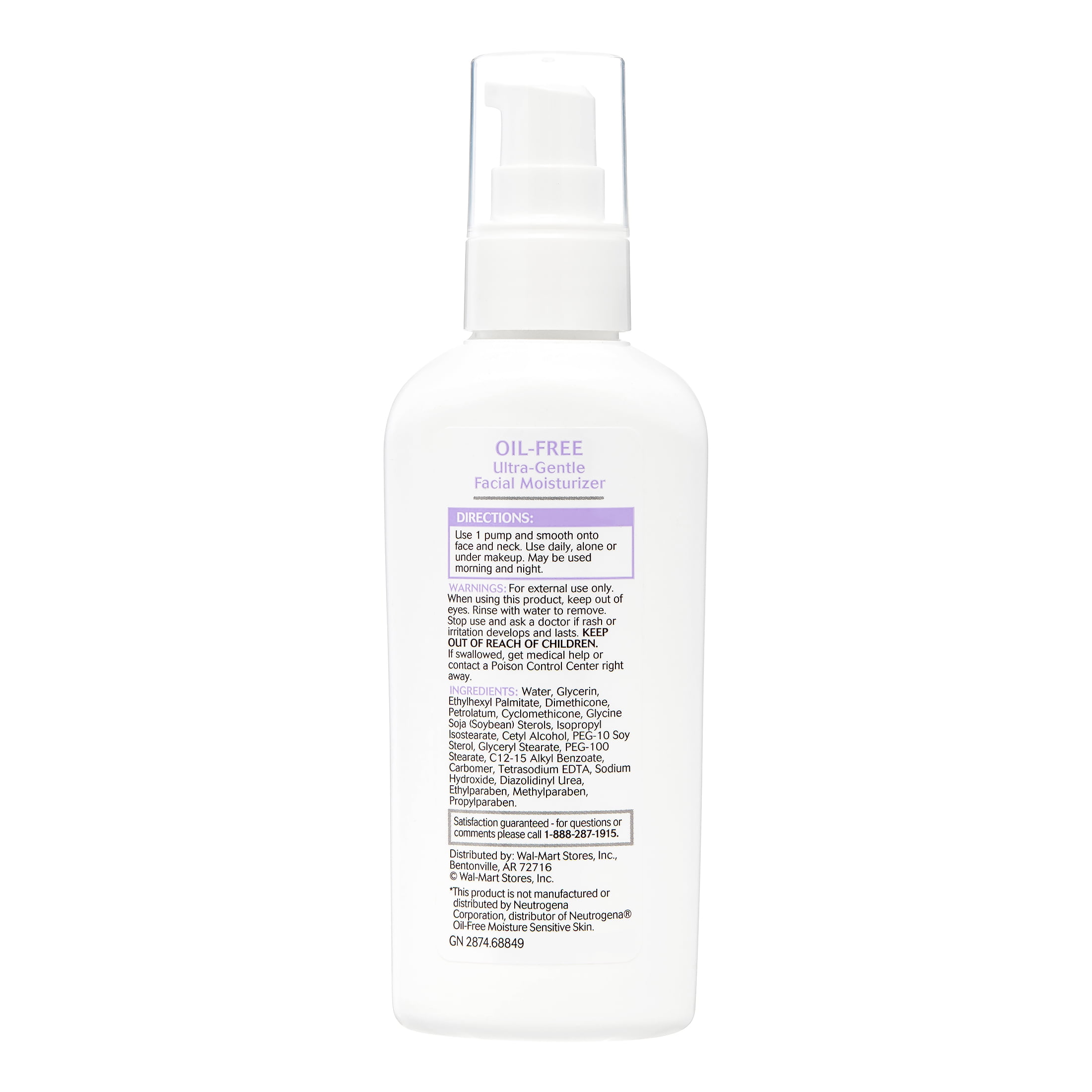 Equate Beauty Oil-Free Ultra-Gentle Facial Moisturizer, 6 oz