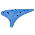 thumbnail image 4 of Ocarina Instrumento de viento portátil de plástico de 12 agujeros azul para principiantes profesionales, 4 of 12