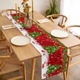 thumbnail image 3 of Christmas Tree Table Runner 120 Inches Long Farmhouse Dress Scarves, Red Winter Pine Branches Balls Snowflakes Dining Tablerunner for Coffee Table/Kitchen Island/Party Décor, 13" x 120", 3 of 8