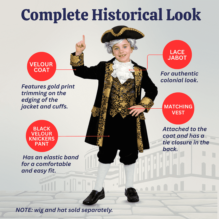 Dress up America George Washington Colonial Costume for Kids - Toddler 4 - Walmart.com Dress up America George Washington Colonial Costume for Kids - Toddler 4 - Walmart.com