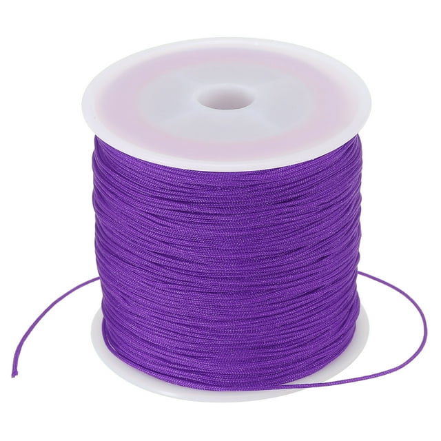 Unique Bargains 0.8mm x 109 Yard Nylon Satin Cord 0.8mm Beading String Braided Rope, Purple