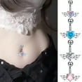 thumbnail image 2 of GKNET Vegetable Colour Heart Zirconia Wings Belly Button Ring Piercing Jewellery-AB, 2 of 9