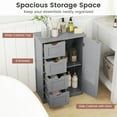 thumbnail image 6 of Gymax Bathroom Floor Storage Cabinet Wooden Freestanding Bathroom Storage Unit w/1 Door & 4 Drawers Grey, 6 of 9