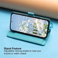 thumbnail image 5 of Case For Samsung Galaxy S25 Edge 5G Butterfly Flower Multi-card Holder Zipper Wallet With Lanyard Magnetic Clasp Flip Stand Leather Phone Case,Sky blue,For Galaxy S25 Edge 5G, 5 of 8