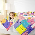 thumbnail image 4 of Homewish Colorful Cats 2pcs Bedding Comforter Set for Preppy Kids Child,Cartoon Animal Twin Comforter Sets,Kawaii Pet Breathable Bedding Set,Super Cozy Room Decor,Reversible, 4 of 8