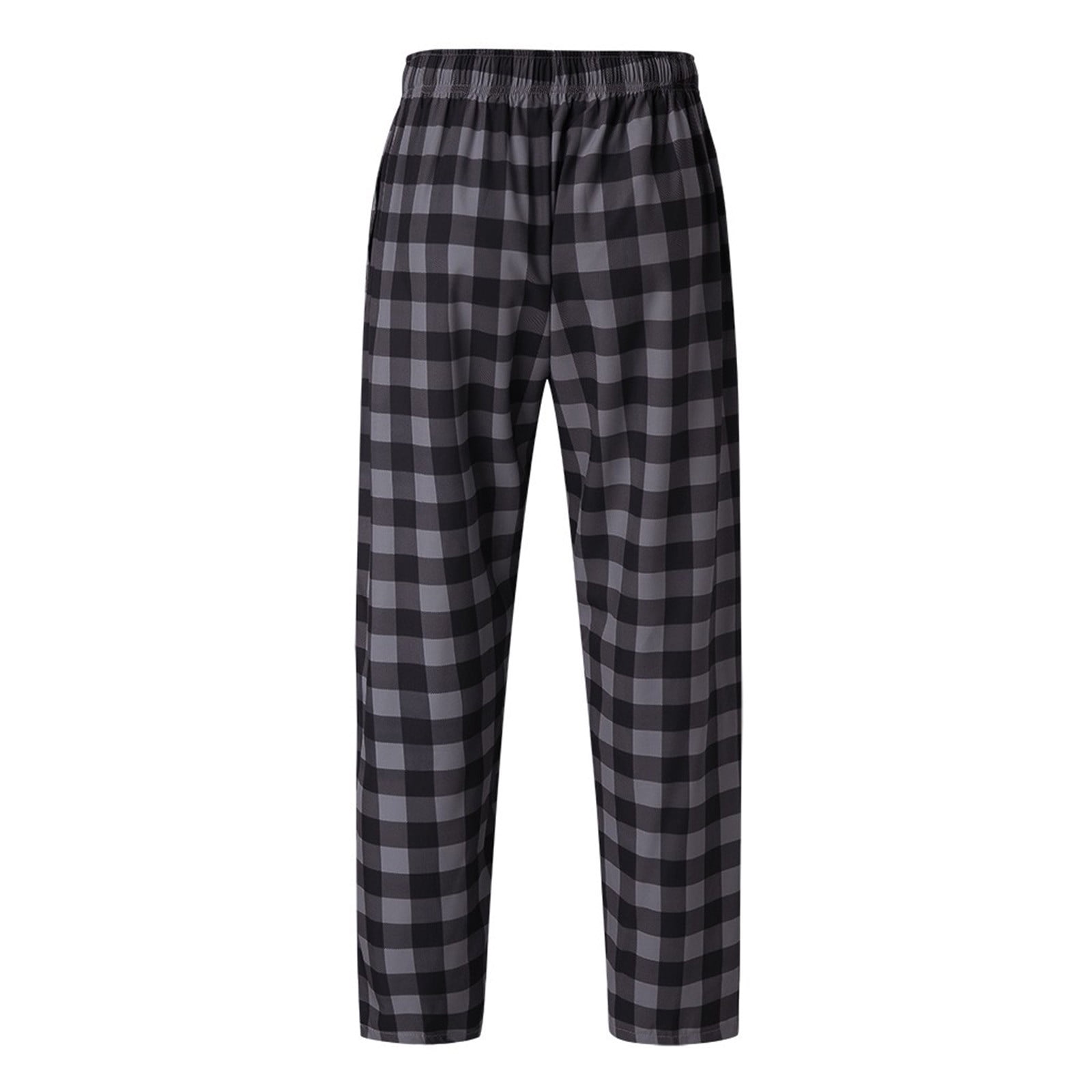 XFLWAM Buffalo Plaid Mens Pajama Pants with Pockets Drawstring Lounge Pants  Pajama Bottoms Men Sleep PJ Pants for Men Blue M 