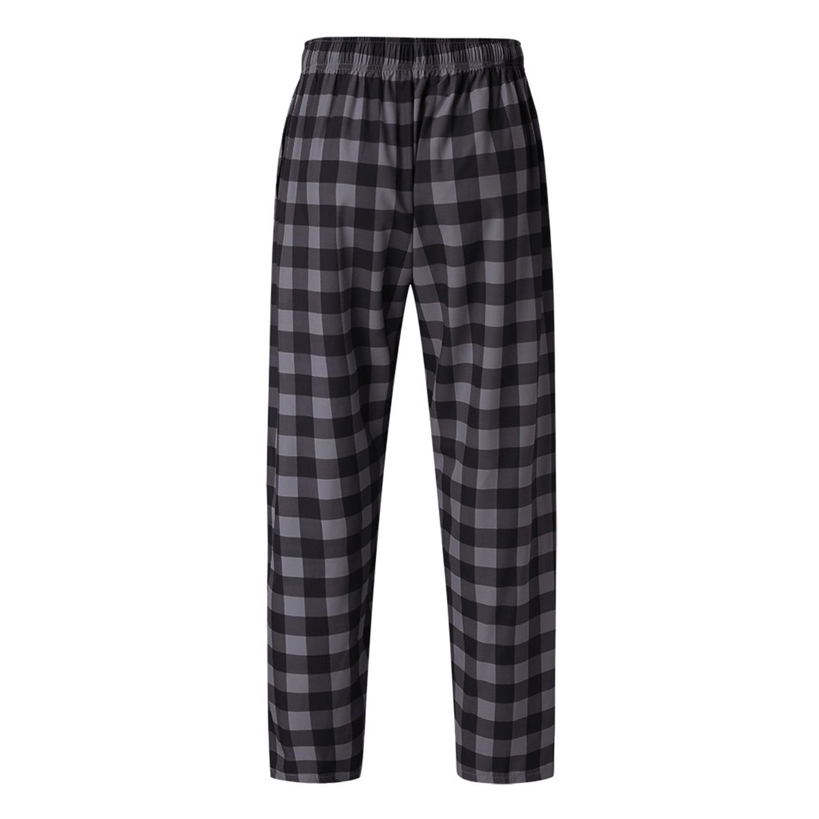 Xzngl Mens Pajama Pants With Pockets Fashion Mens Casual Plaid Print Loose Sport Plaid Pajama Pants Trousers Mens Pajama Pants Lightweight Plaid Pajam