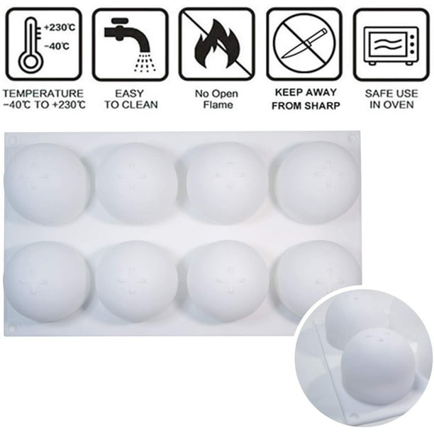 Juego De 2 Moldes De Silicona – Juego De Moldes De Media Esfera Para Decoración De Pasteles, Bandeja De Horno De Medio Círculo Para Té, Jabón, Postres De Chocolate, Bombas De