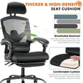 thumbnail image 5 of CONCETTA Ergonomic Mesh Office Chair, High Back Swivel Chairs with Adjustable Lumbar Support, Headrest, Footrest, and Armrests, Black, 5 of 8