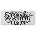 thumbnail image 1 of Rock Music Kitchen Mat, Vintage Hand Lettering Rock and Roll Retro Concept Art Abstract Swirled Lines, Plush Decorative Kitchen Mat with Non Slip Backing, 47" X 19", Black Dimgrey, by Ambesonne, 1 of 1
