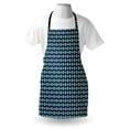 thumbnail image 3 of Navy Blue Apron Cute Floral and Point Design with Green Round Abstract Pattern Print, Unisex Kitchen Bib Apron with Adjustable Neck for Cooking Baking Gardening, Navy Green and White, by Ambesonne, 3 of 3