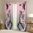 thumbnail image 2 of Pink and Black Blackout Curtains 30%-50% Abstract Darkening Drapes for Bedroom Living Room Decor Strip Lines Thermal Insulated Shades Geometric Modern Window Treatments,2 Panels 42 x 54 Inch, 2 of 7