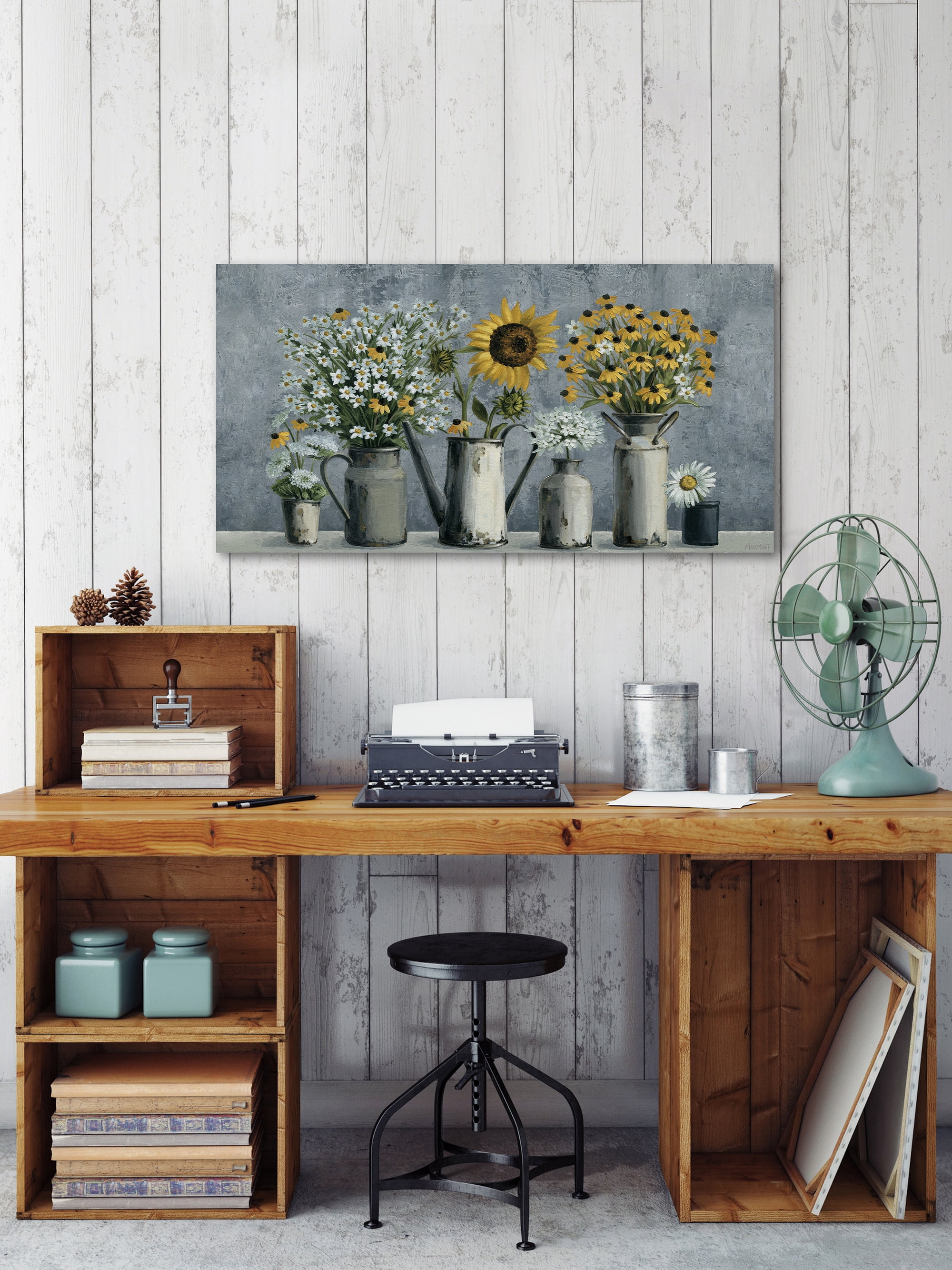Marmont Hill Eccentric Sunflower Canvas Wall Art, 18" x 36"