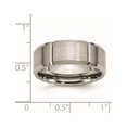thumbnail image 6 of Chisel Titanium Brushed and Polished 8mm Grooved Beveled Edge Band, 6 of 6