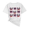 thumbnail image 1 of Camisas de Manga Corta para las Mujeres Moda Casual Impresión Cuello Redondo Suéter Tee Blusas, 1 of 6