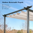thumbnail image 2 of Ulax Furniture 10'x 13' Outdoor Aluminum Pergola with Retractable Canopy, Beige, 2 of 7