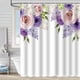 thumbnail image 4 of Cortina de ducha digital con diseño de plantas y flores, impermeable, de poliéster, para baño, con separación en seco y húmedo, a prueba de moho y humedad, 4 of 6