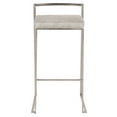 thumbnail image 6 of Fuji Contemporary Stackable Barstool in Stainless Steel with Light Grey Cowboy Fabric Cushion by LumiSource - Set of 2, 6 of 8
