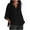 Black, variant on Timegard Tops for Women Notched V Neck 3/4 Sleeve Side Split Summer Casual Solid Color Loose Tops Tee