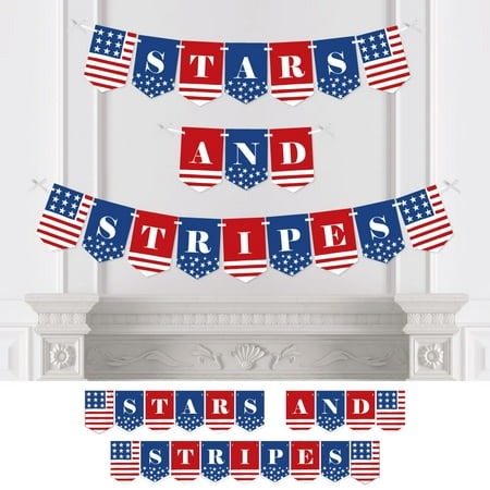 Stars Stripes Memorial Day Patriotic Party Bunting Banner