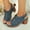 Blue, variant on YangJinLian Summer Sandals for Women Trendy Dressy Fashion Open Toe Heel Sandal Chunky Heels Adjustable Straps Ankle Strap Back High Heel Sandals Yellow