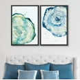 thumbnail image 3 of IDEA4WALL Framed Canvas Print Wall Art Set Navy Teal Tree Wood Ring Collage Vintage Art Country Decor Pastel Colorful Nature Wilderness Artwork for Living Room, Bedroom, Office - Black 24"x36"x2, 3 of 5